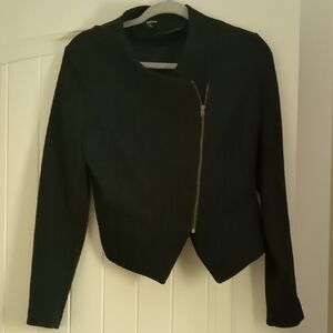 Black Asymmetrical Moto Blazer